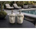 J-LINE Olielamp Moai Set 2 Grijs Cement | Sfeervolle Buitenlamp